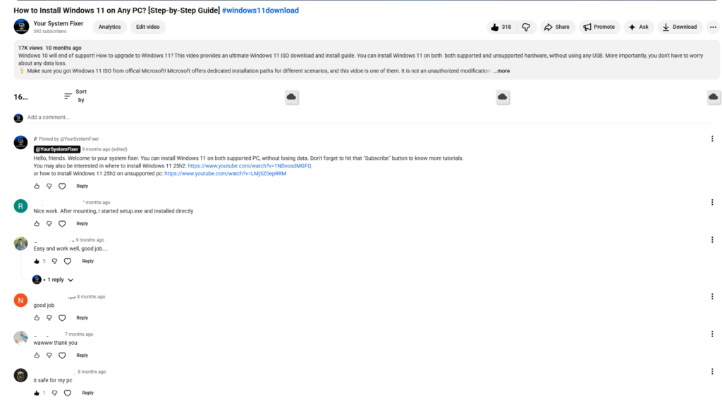 Windows Installation user reviews