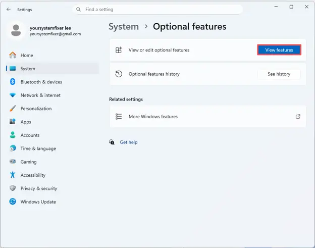 click View features