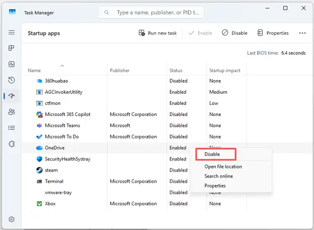 Disable OneDrive from Startup