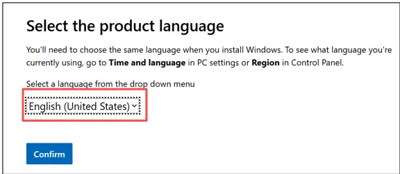 select the product page