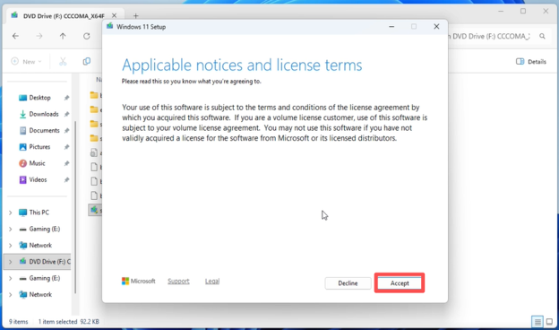 accept license terms