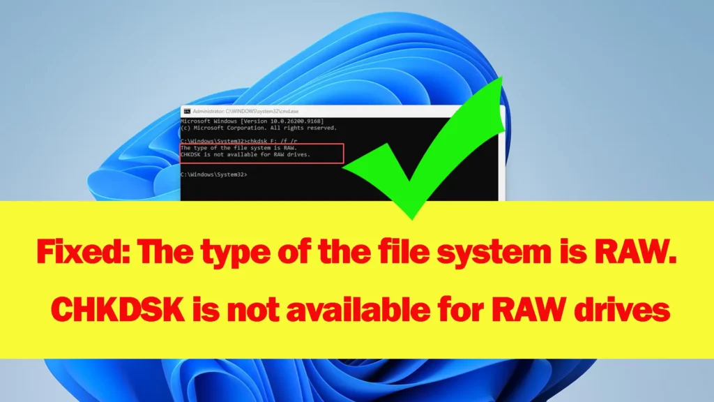 CHKDSK is not available for RAW drives thumbnail