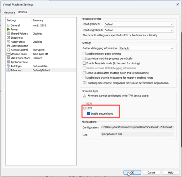 enable Secure Boot in VM